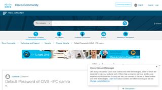 
                            10. Default Password of CIVS -IPC camra - Cisco Community