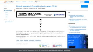 
                            13. Default password of mysql in ubuntu server 16.04 - Stack Overflow