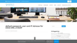 
                            5. default password, user und IP Adresse für Dlink DWL-2100AP - Qotec