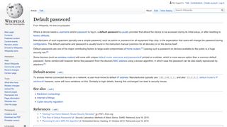 
                            10. Default password - Wikipedia