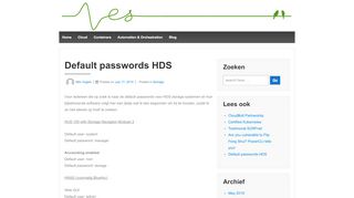 
                            7. Default passwords HDS | Aves IT