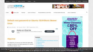 
                            13. Default root password on Ubuntu 18.04 Bionic Beaver Linux ...
