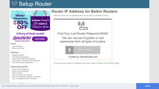 
                            11. Default router IP addresses for Belkin routers. - SetupRouter