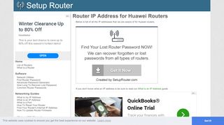 
                            13. Default router IP addresses for Huawei routers. - SetupRouter