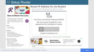 
                            1. Default router IP addresses for Jio routers. - SetupRouter