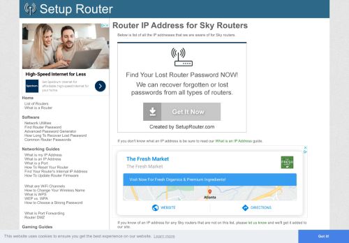 
                            9. Default router IP addresses for Sky routers. - SetupRouter