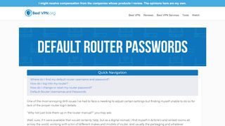 
                            13. Default Router Passwords | BestVPN.org