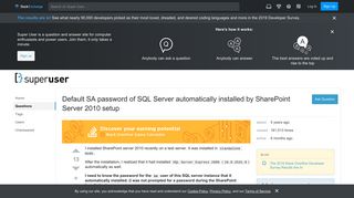 
                            13. Default SA password of SQL Server automatically installed ...