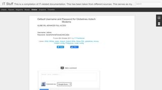 
                            12. Default Username and Password for Globelines Aztech Modems | IT ...