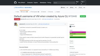 
                            7. Default username of VM when created by Azure CLI · Issue #15446 ...