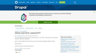 
                            3. default username / password?? | Drupal.org