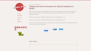 
                            12. Default Username & Password for MySQL Databases in MAMP