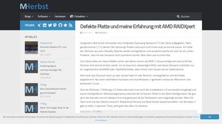 
                            3. Defekte Platte und meine Erfahrung mit AMD RAIDXpert | MHerbst.de