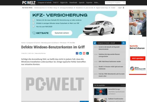 
                            12. Defekte Windows-Benutzerkonten im Griff - PC-WELT