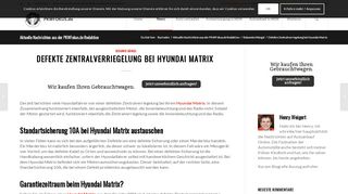 
                            11. Defekte Zentralverriegelung bei Hyundai Matrix - PKWFokus.de