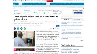 
                            13. Defence pensioners need an Aadhaar too to get pensions - The ...
