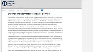 
                            2. Defense Industry Daily Terms of Service - (defense procurement ...