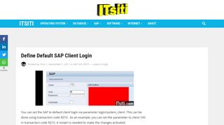 
                            12. Define Default SAP Client Login - ITsiti