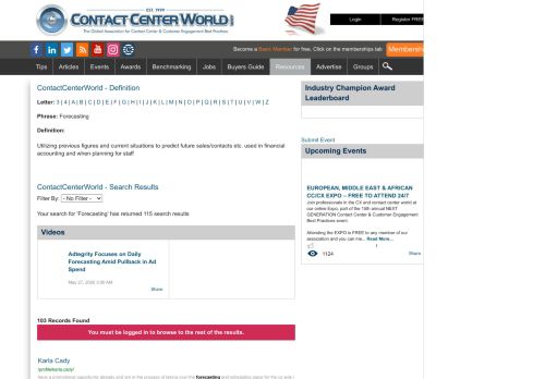 
                            6. Define: Forecasting - ContactCenterWorld.com