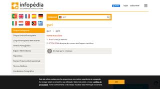 
                            4. Definição ou significado de gurí no Dicionário Infopédia da Língua ...