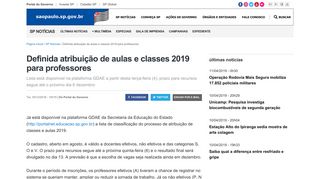 
                            3. Definida atribuição de aulas e classes 2019 para professores ...