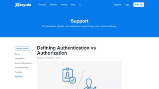 
                            8. Defining Authentication vs Authorization - KeyCDN Support