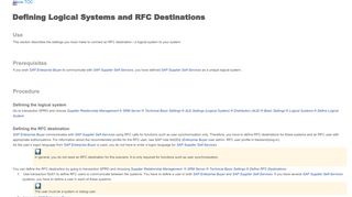 
                            2. Defining Logical Systems and RFC Destinations (SAP Library - Basic ...