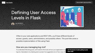 
                            4. Defining User Access Levels in Flask - The Teclado Blog