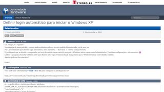 
                            5. Definir login automático para iniciar o Windows XP - Hardware.com.br