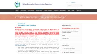 
                            3. Degree Attestation System - HEC