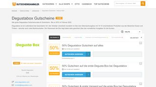 
                            11. Degustabox Gutschein :: 50% Rabatt + 4 weitere - Gutscheinsammler