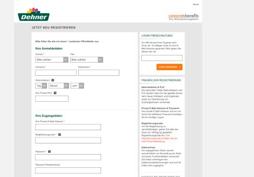 
                            2. Dehner GmbH & Co. KG | Registrierung