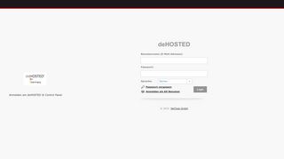 
                            9. deHOSTED ® - Am Control Panel anmelden