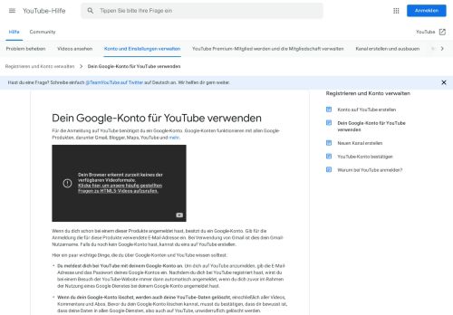 
                            4. Dein Google-Konto für YouTube verwenden - YouTube-Hilfe