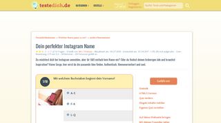 
                            6. Dein perfekter Instagram Name - Teste Dich