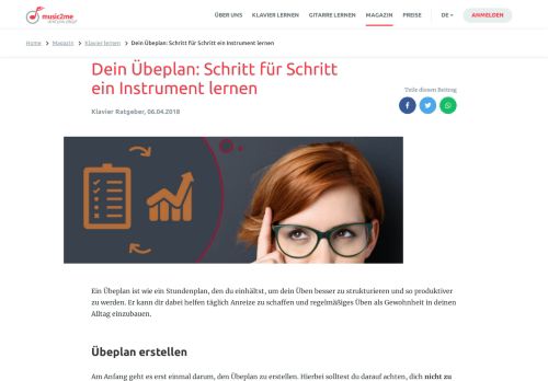 
                            4. Dein Übeplan: Schritt für Schritt ein Instrument lernen - music2me