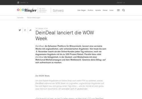 
                            10. DeinDeal lanciert die WOW Week | ringier.ch