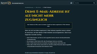 
                            6. Deine E-Mail-Adresse ist alt/nicht mehr zugänglich – Kundenbetreuung