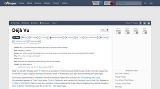 
                            12. Déjà Vu - TV Tropes