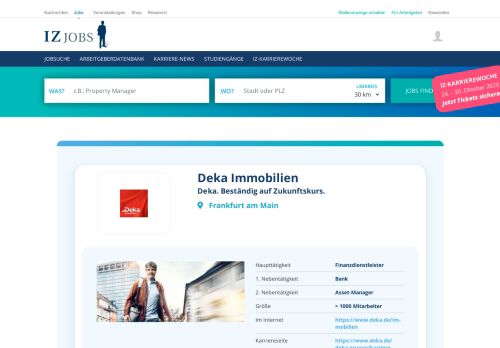 
                            11. Deka Immobilien GmbH - das Immobilien-Unternehmen im ... - IZ-Jobs