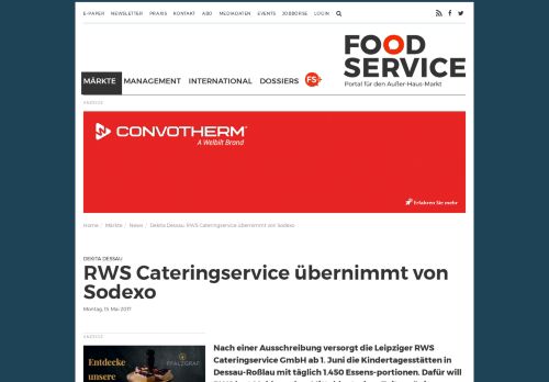
                            12. Dekita Dessau: RWS Cateringservice übernimmt von Sodexo
