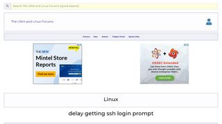 
                            12. delay getting ssh login prompt - Unix.com