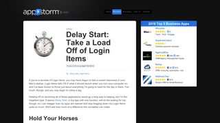 
                            11. Delay Start: Take a Load Off of Login Items « Mac.AppStorm