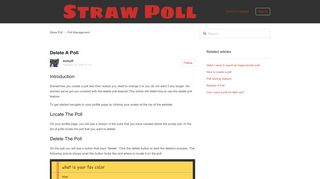 
                            5. Delete A Poll – Straw Poll