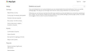 
                            5. Delete account - myiyo