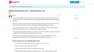 
                            10. Delete Cleartrip Account - www.cleartrip.com - Help - Mr. Customer Care