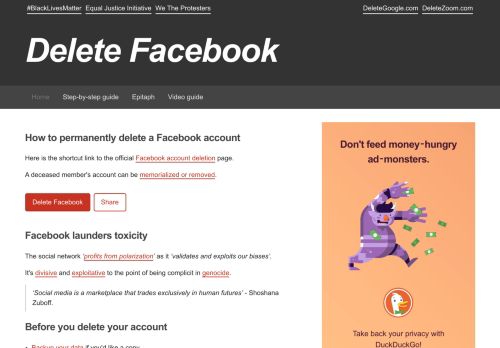 
                            6. Delete Facebook. Permanent Account Deletion.