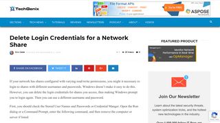 
                            9. Delete Login Credentials for a Network Share - TechGenix