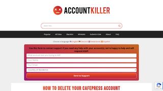 
                            13. Delete your CafePress account | accountkiller.com
