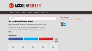 
                            13. Delete your FileServe account | accountkiller.com
